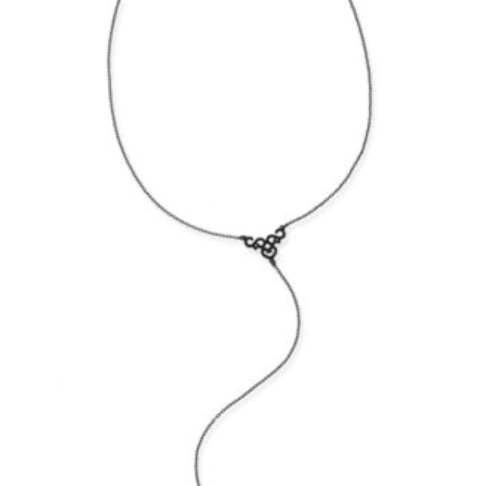 BNWT I.N.C. Black-Tone Jet Pavé Lariat Necklace - Picture 2 of 5